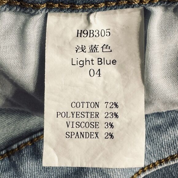 Ettelo High Rise Trouser Jeans 4 (26x28) Blue Light Wash Denim Stretch Womens - Picture 5 of 9